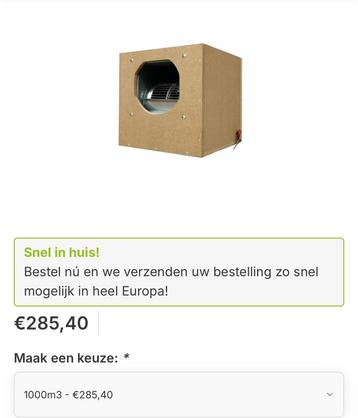 1000m3 Afzuigkist  beschikbaar voor biedingen