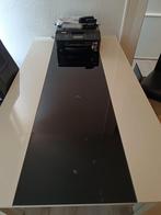 Eettafel met glasplaat en 4 stoelen., Huis en Inrichting, Ophalen, Zo goed als nieuw, Rechthoekig, 50 tot 100 cm