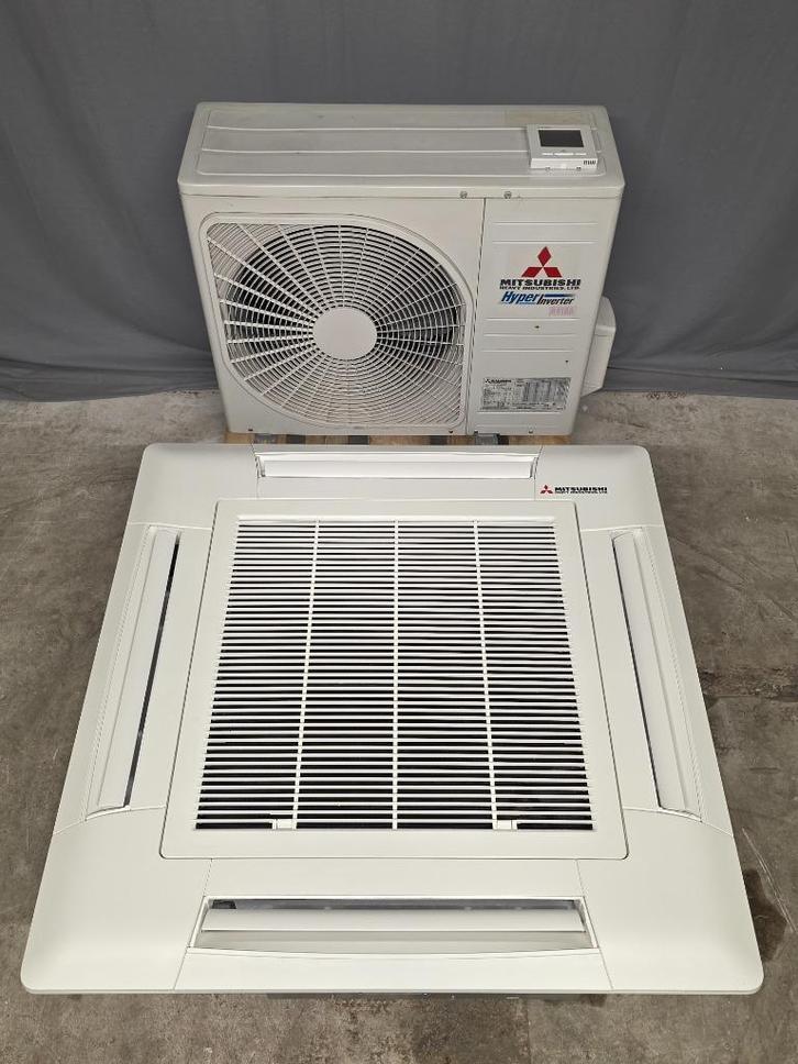 Mitsubishi Heavy Hyper Inverter plafond inbouw cassette 5 kW, Witgoed en Apparatuur, Airco's, Zo goed als nieuw, Plafondventilator