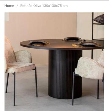 Eettafel zwart rond 130x130 label51 beschikbaar voor biedingen