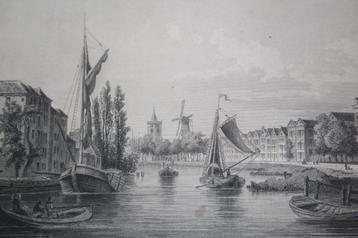 19e eeuwse ets (?) Oud en Nieuw Mathenesse nabij Schiedam beschikbaar voor biedingen