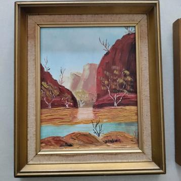 Aquarel,Australië,Henk Gerrit Guth,Olieverf,Alice Springs  beschikbaar voor biedingen