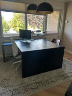 Malm bureaus zwart zo goed als nieuw, Huis en Inrichting, Bureaus, Ophalen, Zo goed als nieuw, Bureau