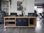 Tv meubel industrieel met locker 150 cm., 100 tot 150 cm, Nieuw, Stoer, industrieel, Ophalen of Verzenden