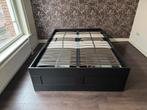 Tweepersoonsbed 140x200 - Perfecte maat!, Ophalen, Zwart, Tweepersoons, 140 cm