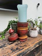 Indiase houtsnijwerk kandelaar India hout oosters, Huis en Inrichting, Woonaccessoires | Kandelaars en Kaarsen, Verburgt Vintage