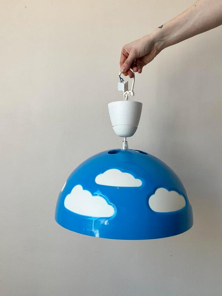 Vintage IKEA Skojig lamp, 36x17,5cm. Wolken retro 90s 70s, Huis en Inrichting, Lampen | Hanglampen, Gebruikt, Minder dan 50 cm