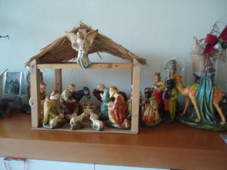 Oude kerststal ca 77 jaar, Diversen, Kerst, Zo goed als nieuw, Ophalen of Verzenden