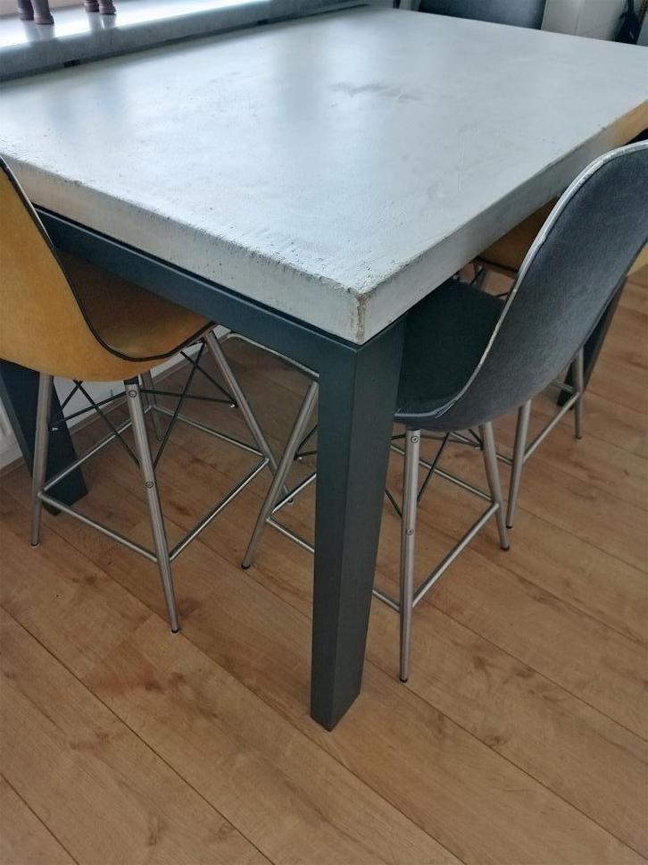 Hoge eettafel met stoelen, Huis en Inrichting, Tafels | Eettafels, Gebruikt, 50 tot 100 cm, 100 tot 150 cm, Vier personen, Rechthoekig