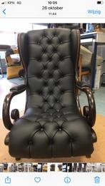 fauteuil gecapitonneerd, Huis en Inrichting, Ophalen, Zo goed als nieuw, 50 tot 75 cm, Leer