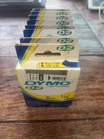 Dymo D2 cassettes, zwart, wit en geel, Ophalen of Verzenden