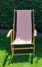 Vintage strandstoel (2), Tuin en Terras, Tuinstoelen, Ophalen, Gebruikt, Hout, Inklapbaar