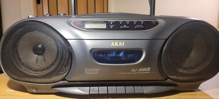 Akai   Stereo Radio  Cassette  en  C.D speler  AJ - 305 - CD, Audio, Tv en Foto, Radio's, Zo goed als nieuw, Ophalen