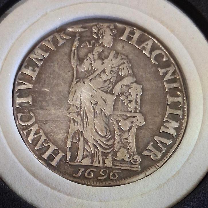 Schitterende halve 3 gulden 1696 zilver munt Silver Antiek, Postzegels en Munten, Munten | Nederland, Losse munt, Overige waardes