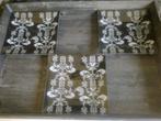 Vierkanten borden-schalen 26x26cm baroc zwart glas 3 nieuw!, Ophalen, Schaal, Vierkant, Nieuw