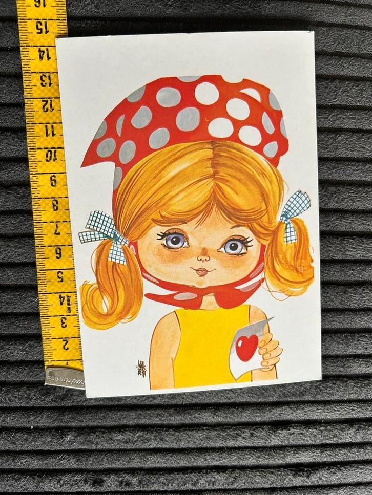 855. Vintage kinderkaart Meisje hoofddoekje W.Berg, Verzamelen, Ansichtkaarten | Themakaarten, Ongelopen, Ophalen of Verzenden