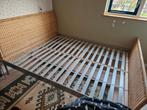 Rieten bed 160x200 cm, Ophalen, Tweepersoons, Hout, 160 cm