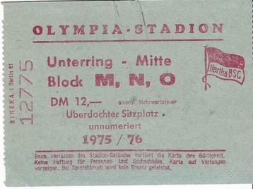 Ticket UEFA CUP 75-76 Hertha Berlin - Ajax beschikbaar voor biedingen