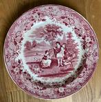 Wandbord Petrus Regout Ruth&Boaz oud roze aardewerk vintage, Antiek en Kunst, Ophalen of Verzenden