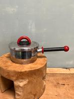 vintage WMF steelpannetje RVS postmodern rood zwart, Huis en Inrichting, Keuken | Potten en Pannen, Ophalen of Verzenden, Gebruikt