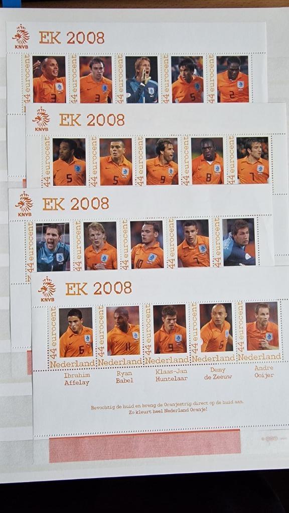 4 vellen Persoonlijke zegels KNVB EK Voetbal 2008. Postfris., Postzegels en Munten, Postzegels | Nederland, Postfris, Na 1940