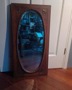 Antieke facet geslepen art nouveau spiegel, Ophalen of Verzenden, Ovaal, 50 tot 100 cm