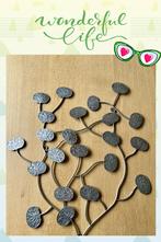 Metalen wanddecoratie tak met bladeren, Ophalen, Zo goed als nieuw