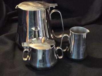 Mepra italy inox 18-10 koffiepot melkkannetje en suikerpot beschikbaar voor biedingen