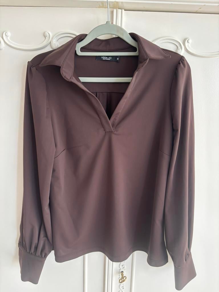 Nieuw bruine blouse travel look merk Vera Jo maat M, Ophalen of Verzenden, Nieuw, Maat 38/40 (M), Bruin