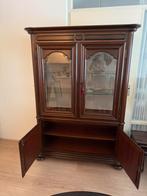 Vitrinekast Mahonie geslepen glasdeur incl. Verlichting, Ophalen