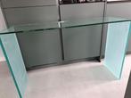 Mooie strakke glazen bijzettafel, Huis en Inrichting, Ophalen, Strak, 75 cm of meer, 60 cm of meer