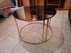 Salontafel, glas en messing, Huis en Inrichting, Tafels | Salontafels, Ophalen, 100 tot 150 cm, 50 tot 100 cm, Glas