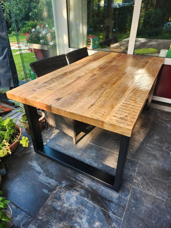 Eetkamertafel Trevor - mangohout - 78x180x100 cm, Huis en Inrichting, Tafels | Eettafels, Gebruikt, 50 tot 100 cm, 150 tot 200 cm