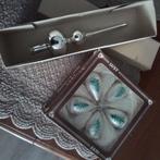 Vintage doos met 5 glazen Kerstballen & glazen piek, Ophalen of Verzenden, Zo goed als nieuw