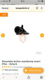 Klassieke buiten wandlamp zwart IP44 - Oxford, Tuin en Terras, Buitenverlichting, Ophalen, Overige materialen, Minder dan 50 watt