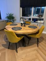 Ronde mango houten eettafel, Huis en Inrichting, Tafels | Eettafels, Ophalen of Verzenden, Zo goed als nieuw