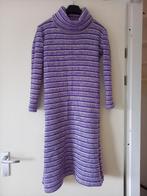 100% wollen jurk met kol, vintage uit jaren '60 of begin '70, Ophalen of Verzenden, Zo goed als nieuw, Paars, Onder de knie