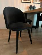 4 donkergrijze velvet eetkamerstoelen, Huis en Inrichting, Stoelen, Ophalen, Zo goed als nieuw, Vier, Stof