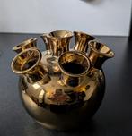 Goudkleurige Tulpen vaas, Huis en Inrichting, Ophalen, Overige kleuren, Aardewerk of Porselein, Zo goed als nieuw