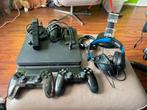PS4 Slim 1TB + VR, Headset, Games & Stuur, Ophalen of Verzenden, 1 TB, Met 3 controllers of meer, Slim
