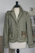 SAO PAULO pak, groentinten met zwart streepje. Maat 38/40, Maat 38/40 (M), Promiss, Kostuum of Pak, Verzenden