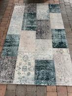 Vintage Patchwork Vloerkleed Grijs/Groen/Beige, 100 tot 150 cm, Ophalen of Verzenden, Zo goed als nieuw, 150 tot 200 cm