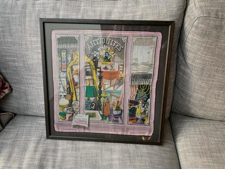 Antiek Vintage Zakdoek Franse Antiekwinkel, Antiek en Kunst, Curiosa en Brocante, Ophalen of Verzenden