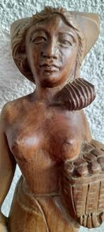 Javaanse vrouw 28cm Bali / Java coromandelhout, Antiek en Kunst, Kunst | Beelden en Houtsnijwerken, Verzenden
