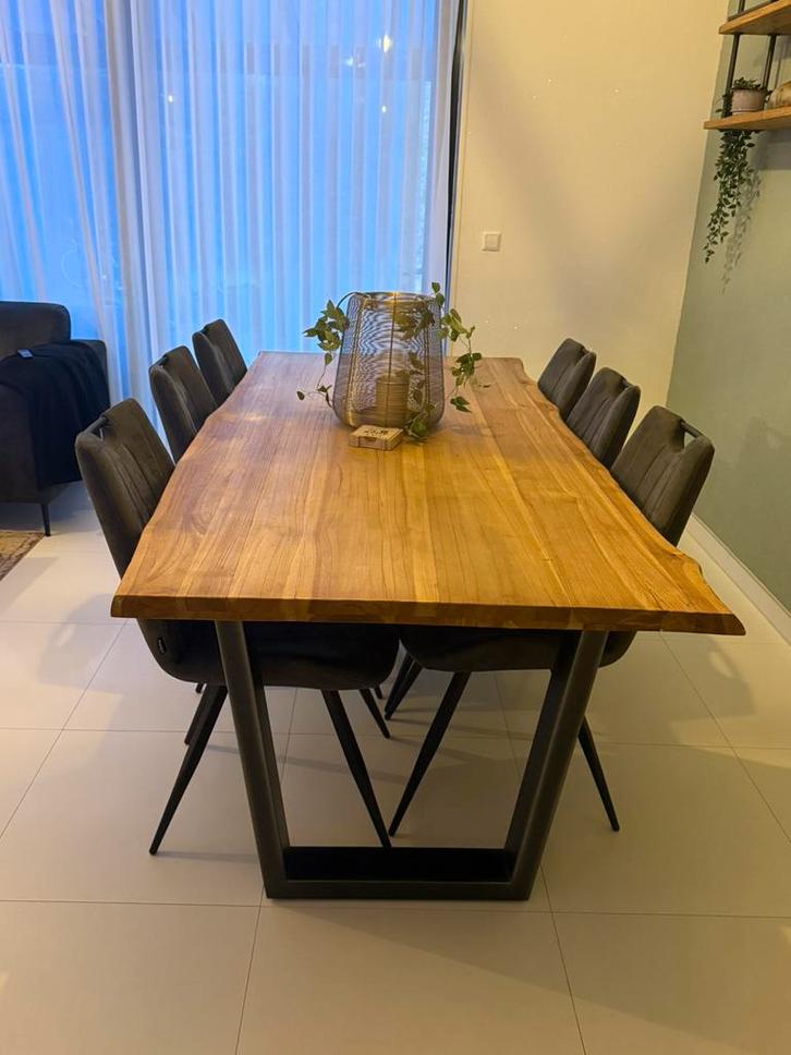 Eettafel stoelen salontafel, Huis en Inrichting, Tafels | Eettafels, Zo goed als nieuw, 50 tot 100 cm, 200 cm of meer, Rechthoekig