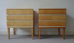 2 kasten hout commode essen hout ladekasten 64cm hoogte, Ophalen, Metaal, Gebruikt, 50 tot 100 cm