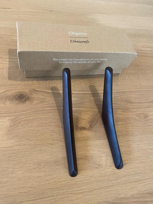 Ethnicraft PI wandhaak set van 2 mahonie donkerbruin, Huis en Inrichting, Woonaccessoires | Kapstokken, Nieuw, Wandhaken, Minder dan 100 cm