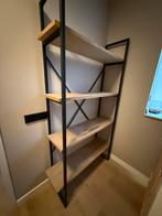 Industriële open kast met houten planken, Overige houtsoorten, Met plank(en), Gebruikt, 100 tot 150 cm