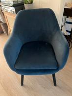 Blauwe velvet stoel, Huis en Inrichting, Stoelen, Ophalen, Gebruikt, Blauw, Eén