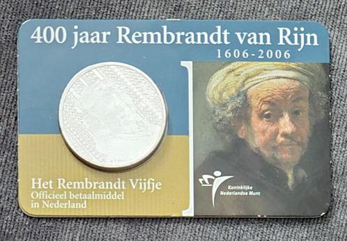 5 euro 400 jaar Rembrandt van Rijn 1606-2006 Coincard, Postzegels en Munten, Munten | Nederland, Losse munt, Euro's, Koningin Beatrix